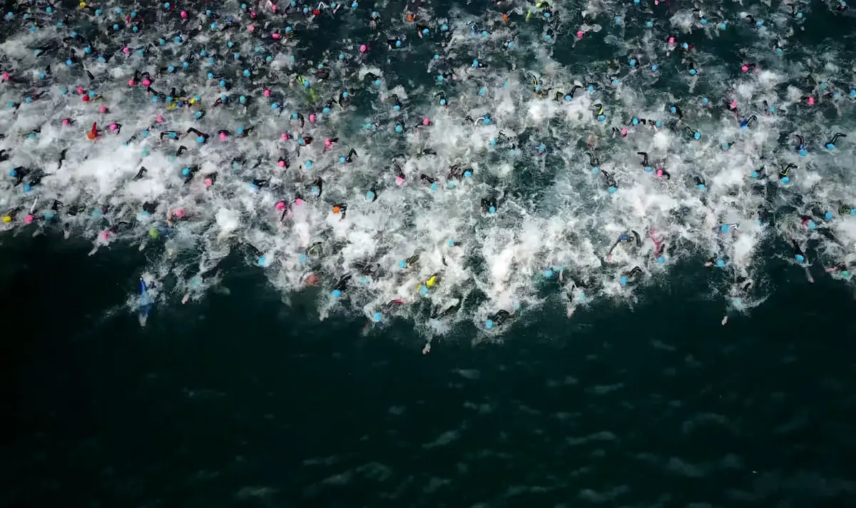 gérer départ triathlon nage eau libre