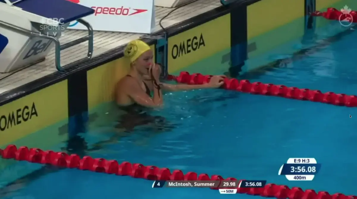 record summer mcintosh 400m nage libre