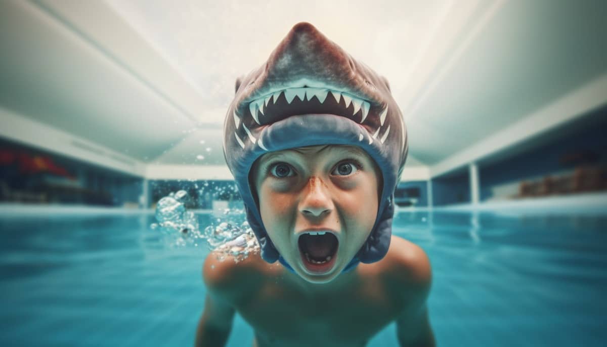 bonnet de bain requin